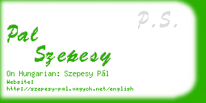 pal szepesy business card