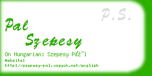 pal szepesy business card